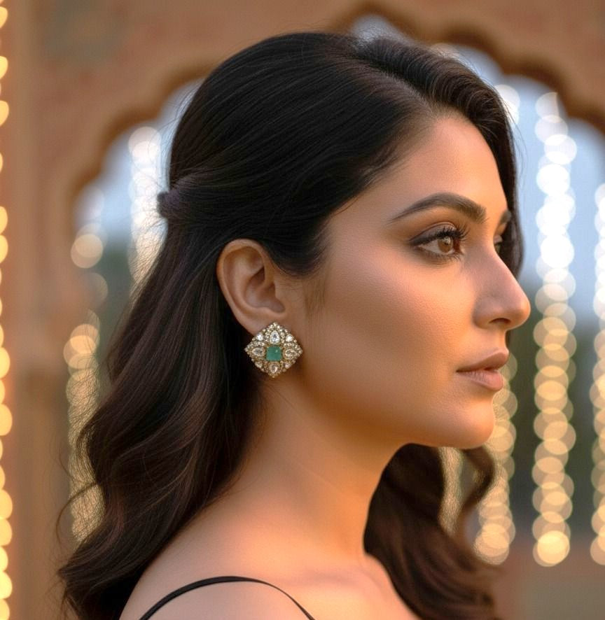 Saanvi stone studs - Mint