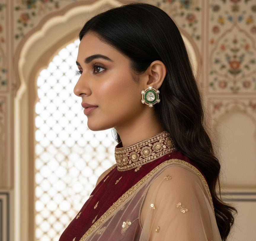 Lavanya stone studs - Green