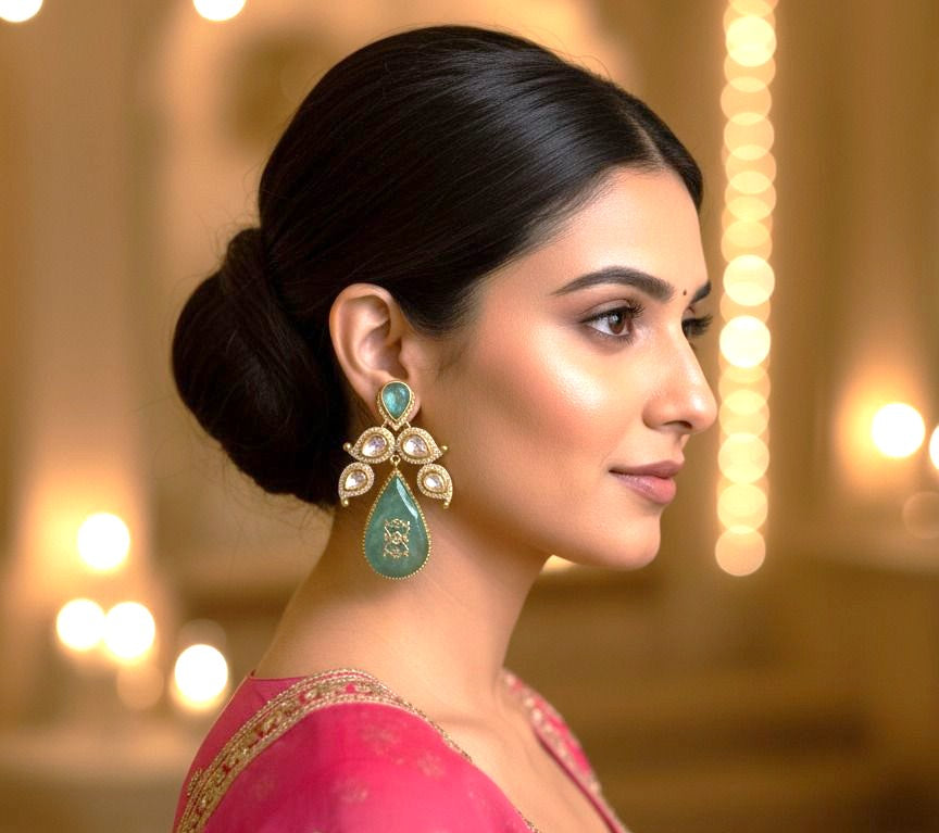 Aaira stone danglers - Mint