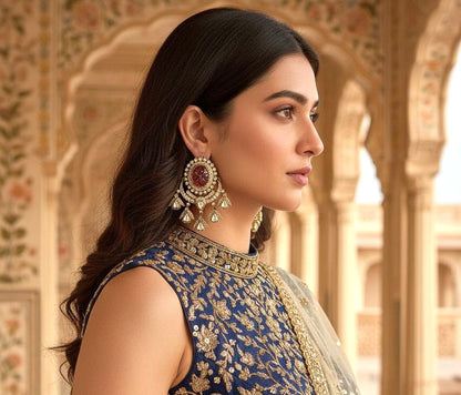 Roohi chandelier danglers - Ruby