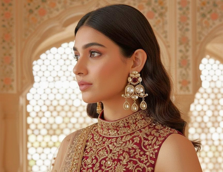 Meher danglers - Red