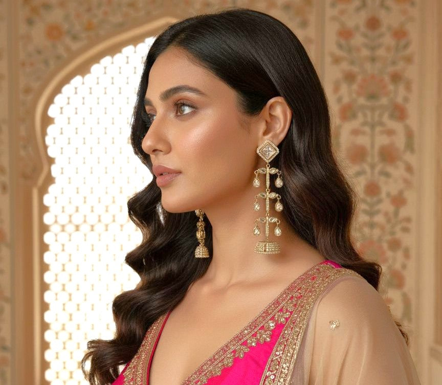 Niraya danglers - Mint & Pink