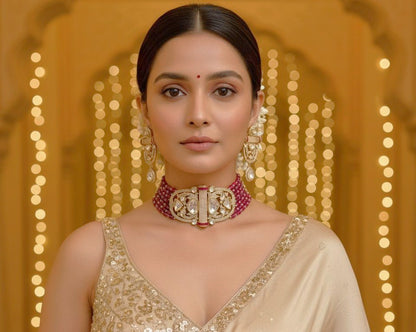 Megha Choker Set - Magenta