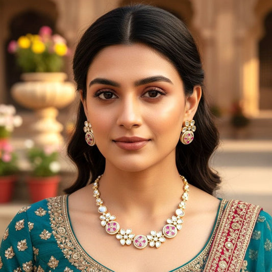 Anaisha Necklace Set - Magenta