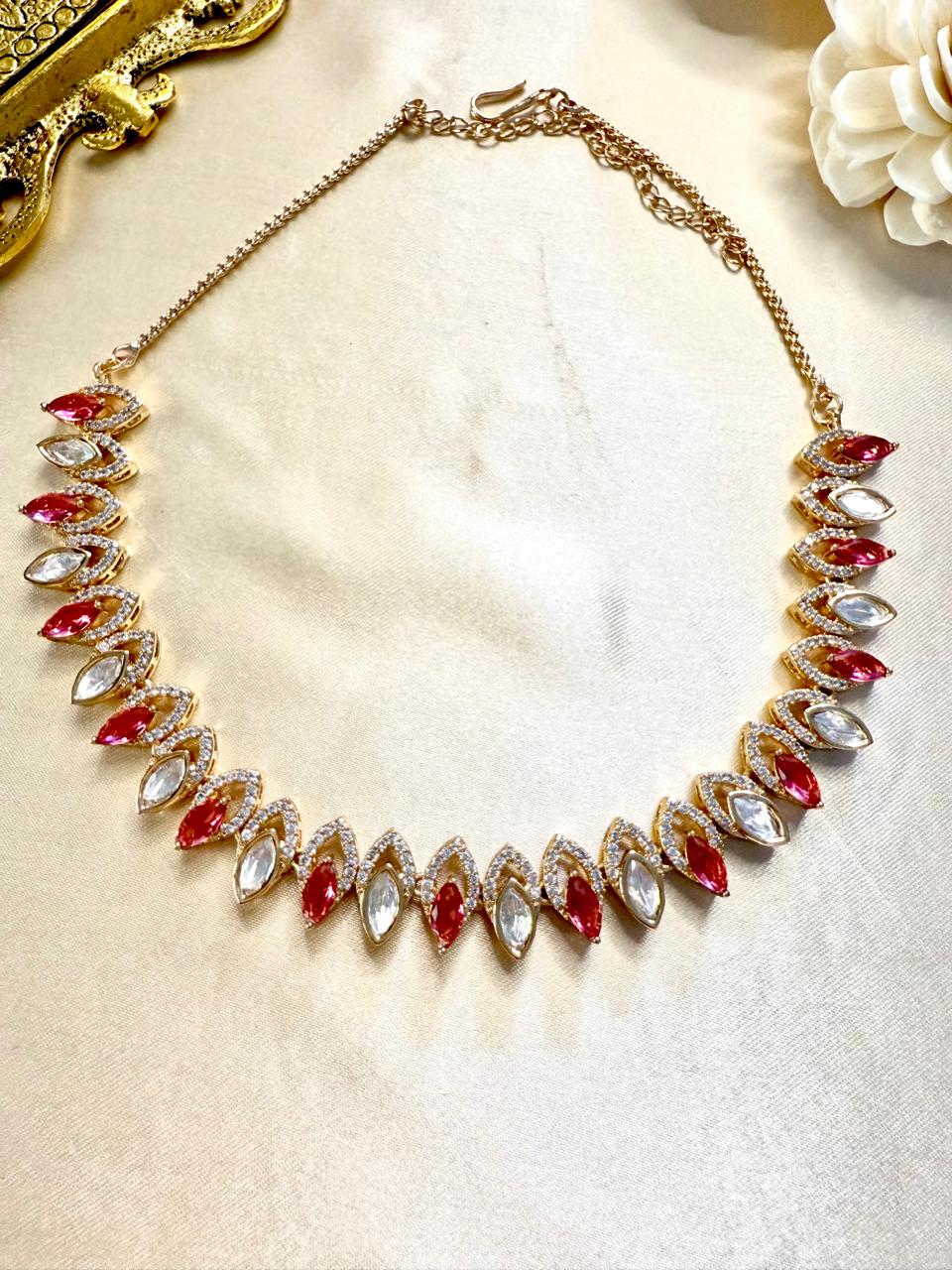 Avni necklace set - Ruby