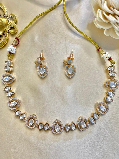 Vidhi Necklace Set - White