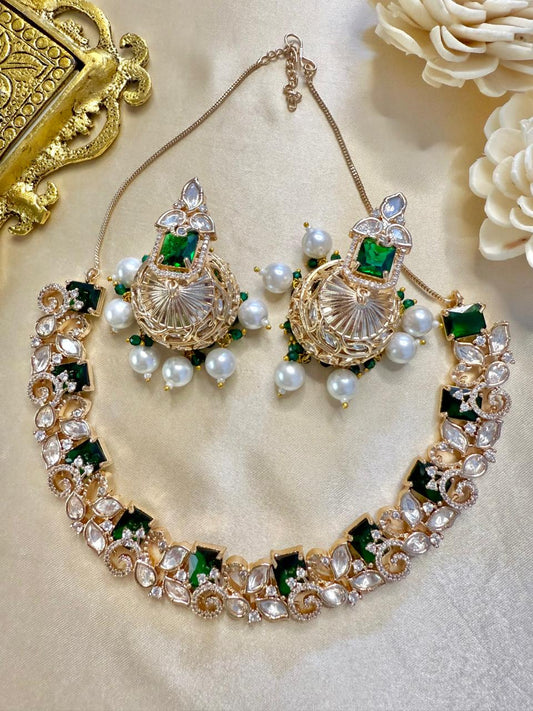 Aanya necklace set - Green