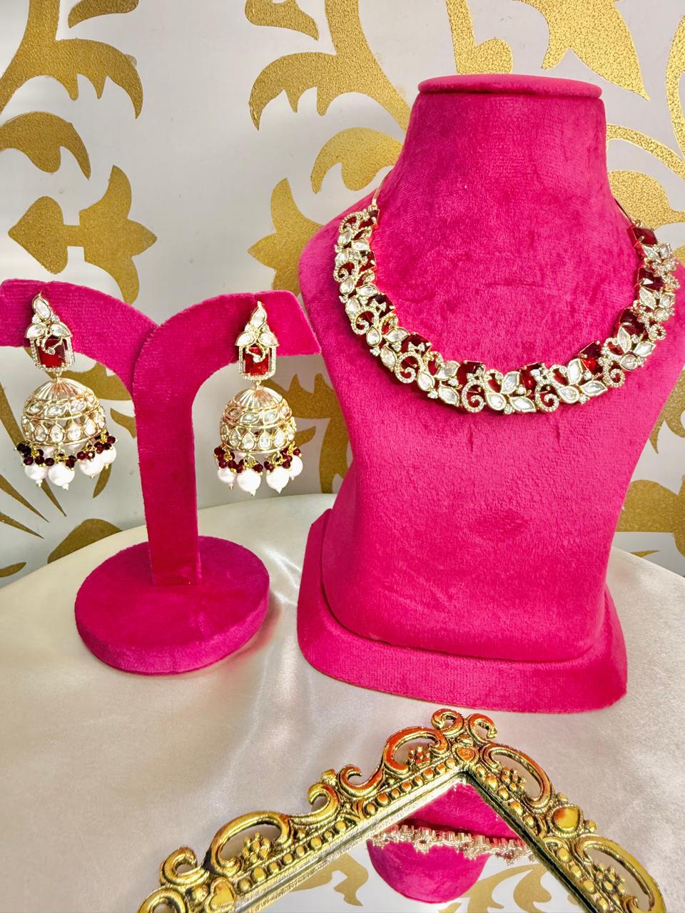 Aanya necklace set - Red