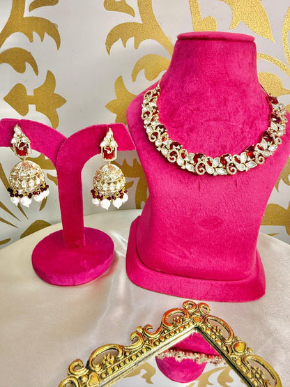 Aanya necklace set - Red