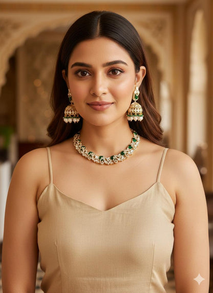 Aanya necklace set - Green