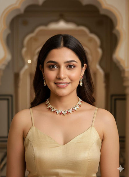 Avni necklace set - Ruby