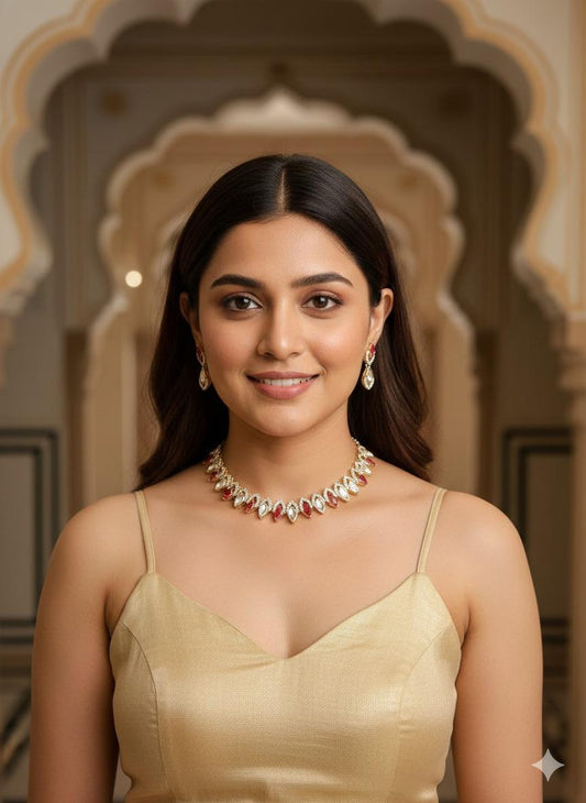 Avni necklace set - Ruby