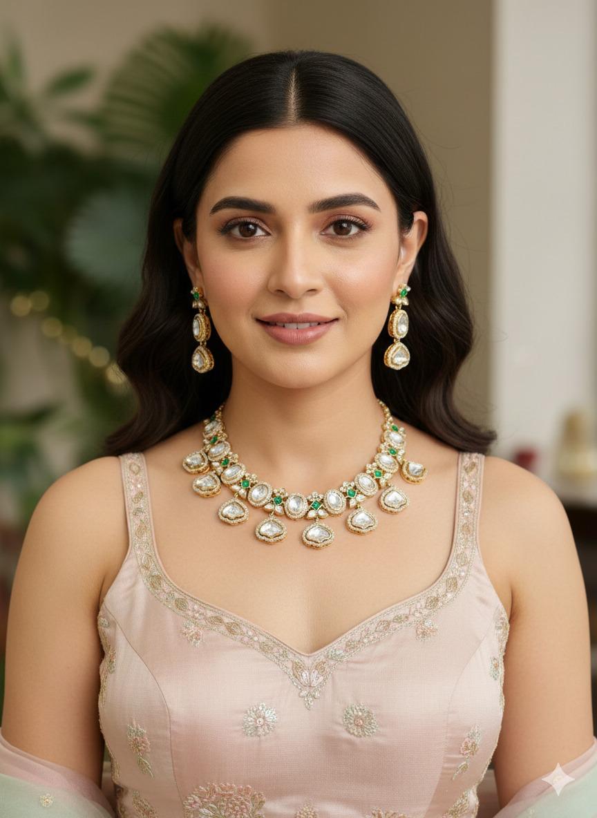 Veda necklace set - Green