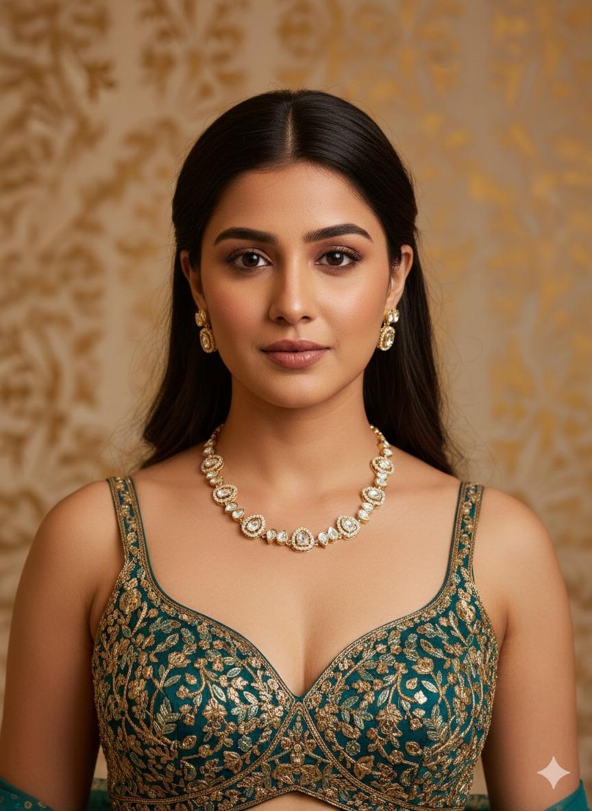 Vidhi Necklace Set - White