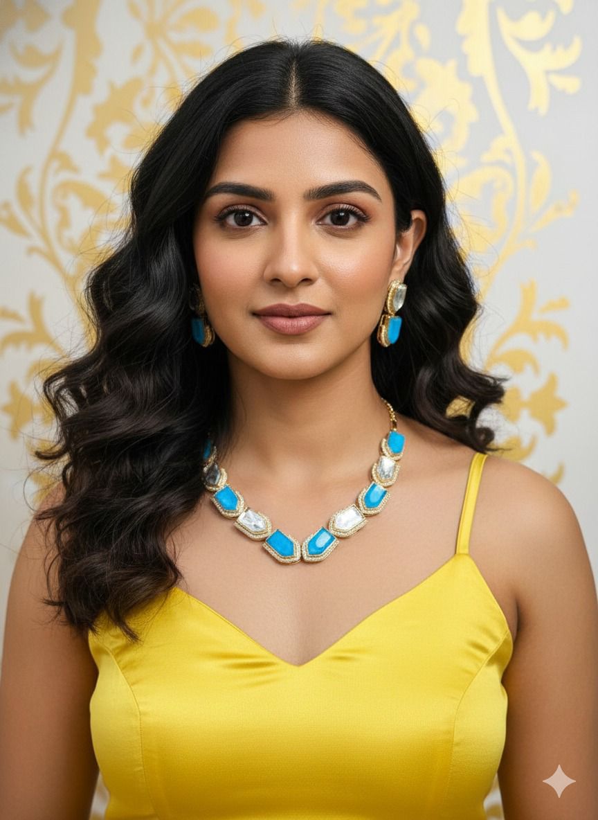 Vanya Necklace set - Sky blue