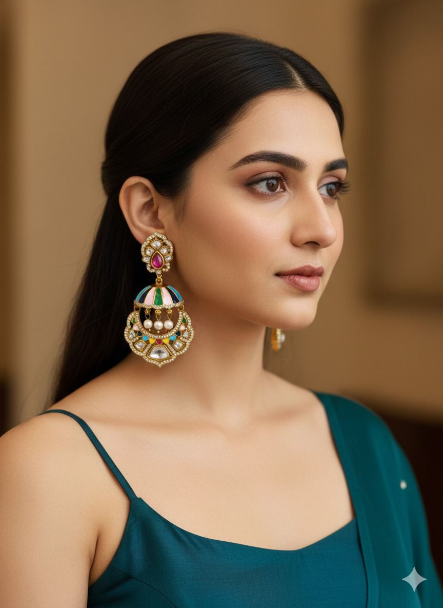Amrapali jhumki danglers - Multicolor