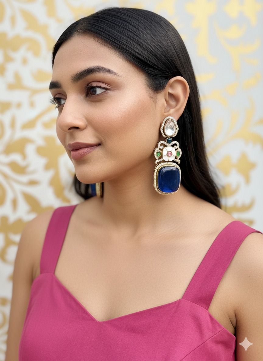 Kimaira floral danglers - Blue