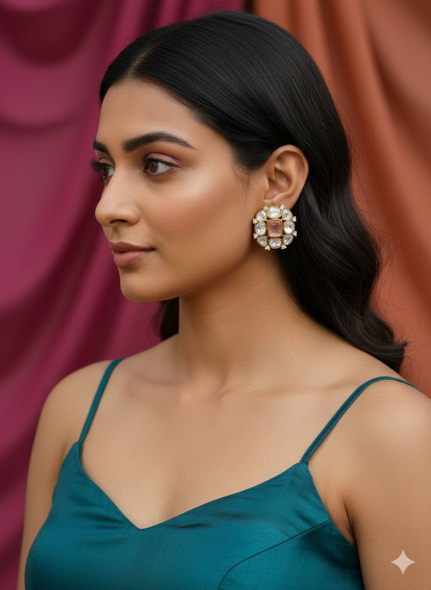 Rysa stone studs - Pink