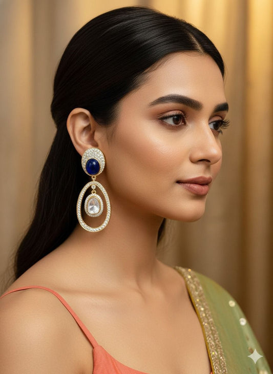 Rina drop danglers - Blue