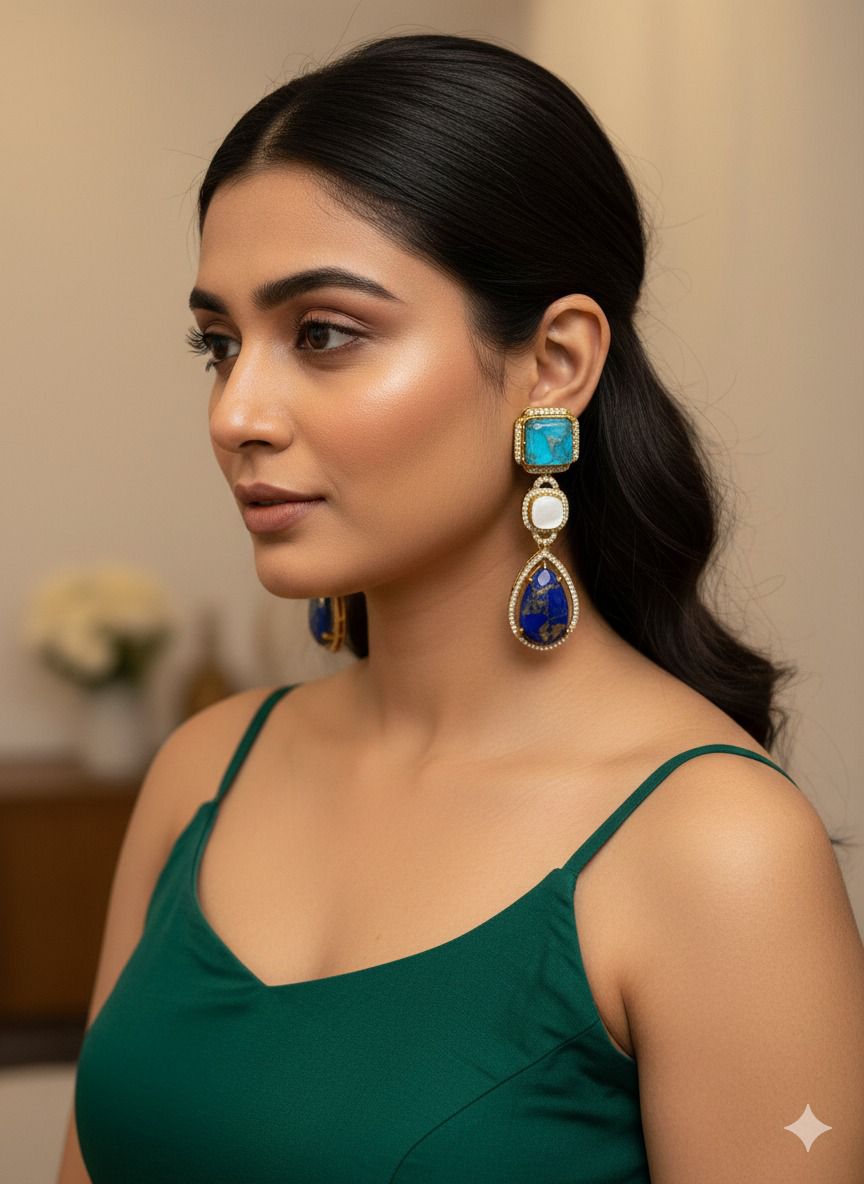 Neer stone danglers - Blue