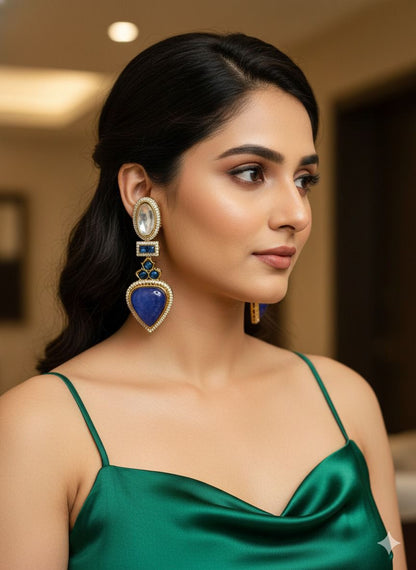 Serah drop danglers - Blue