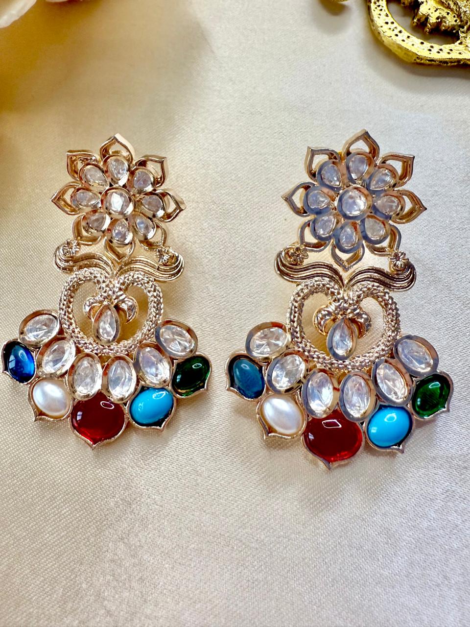 Swarna flower danglers - Multicolor