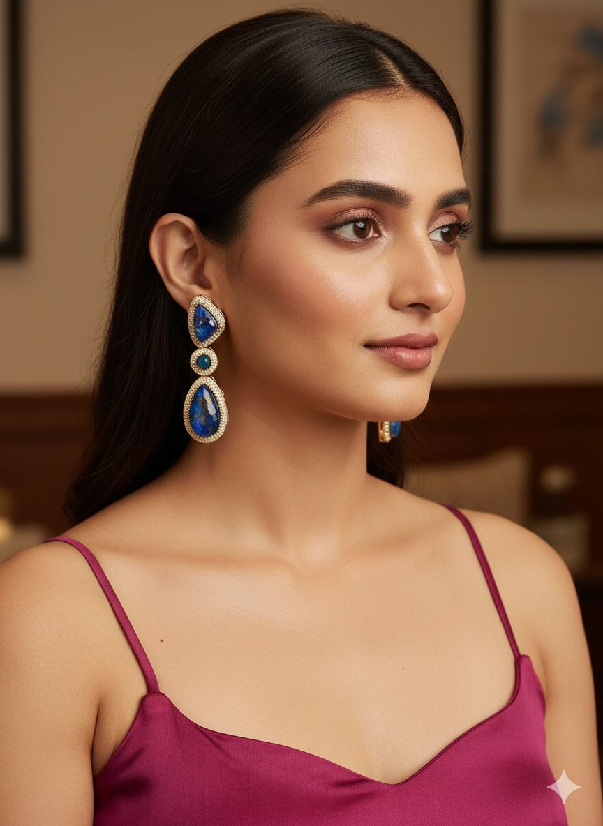 Shyra drop danglers - Blue