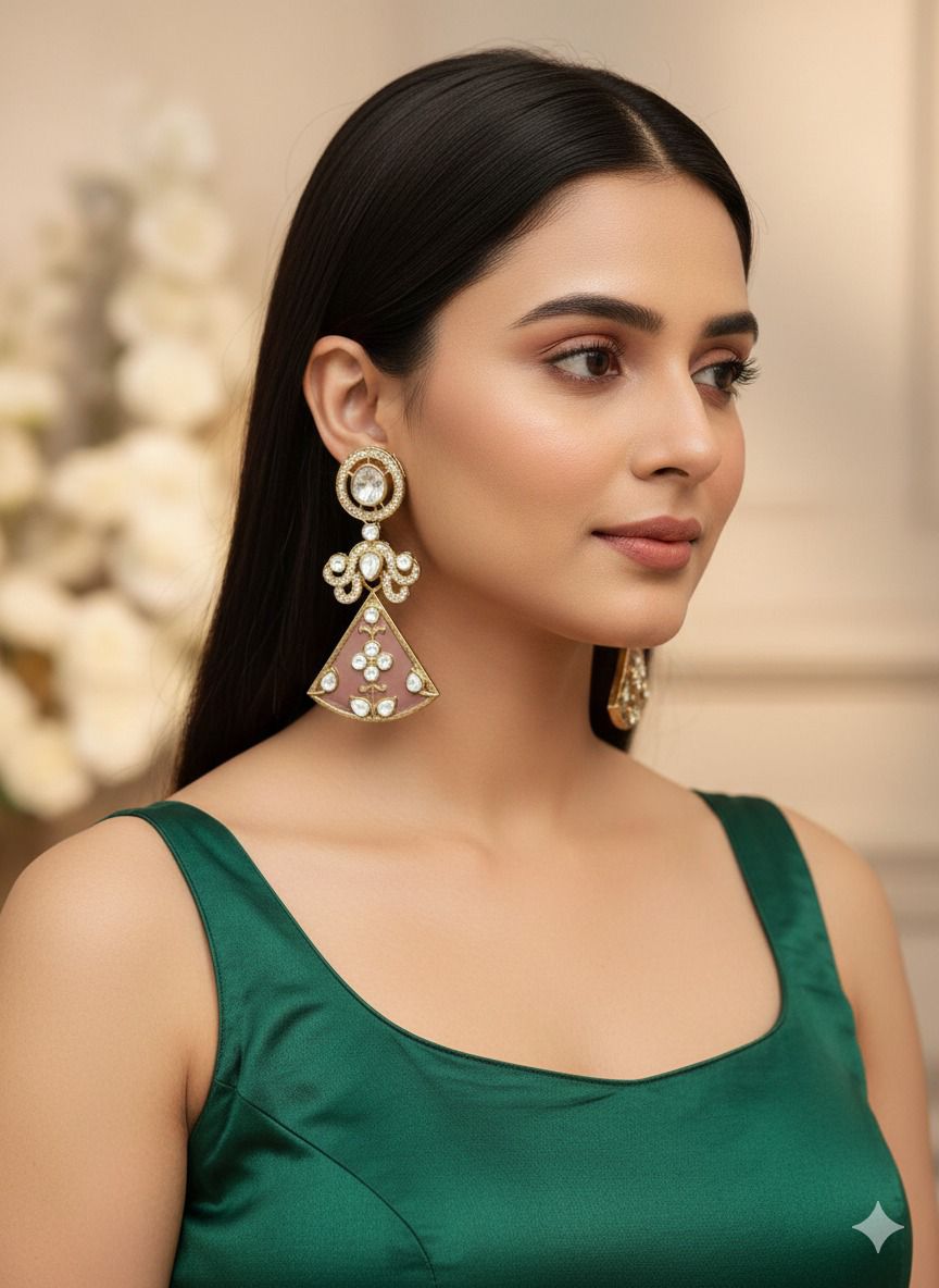 Shravya stone danglers - Wine