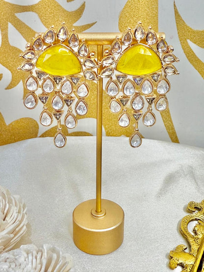 Tia drop danglers - Yellow