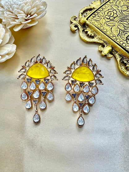 Tia drop danglers - Yellow