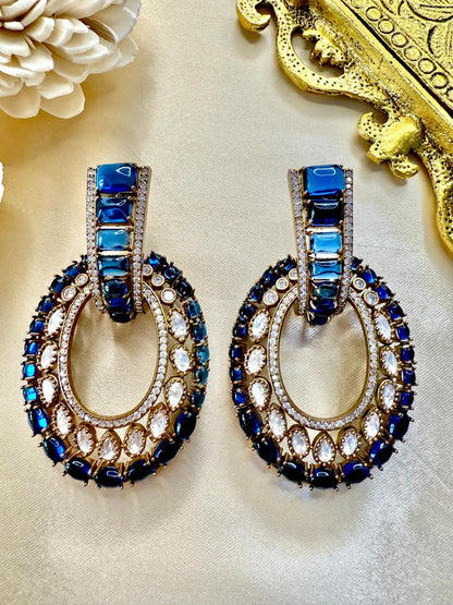 Varnika hoop danglers - Blue