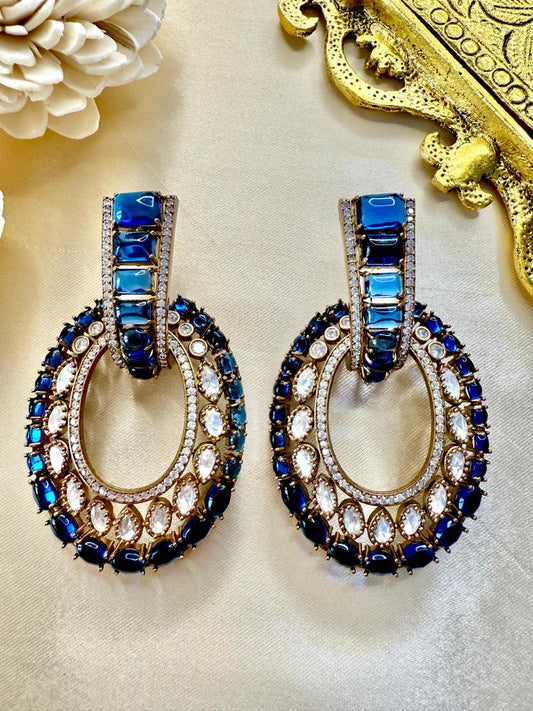 Varnika hoop danglers - Blue