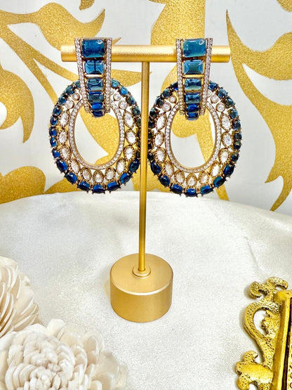 Varnika hoop danglers - Blue