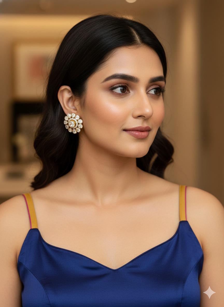 Vihana stone studs - White