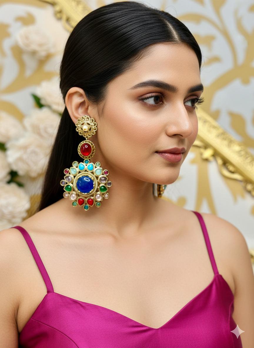 Zenia drop danglers - Multicolor