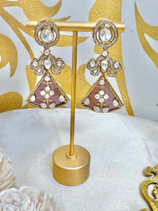 Shravya stone danglers - Wine