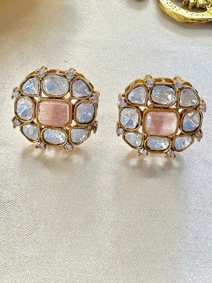 Rysa stone studs - Pink