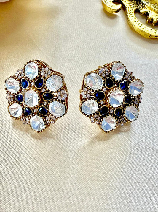 Sonal flower studs- Blue