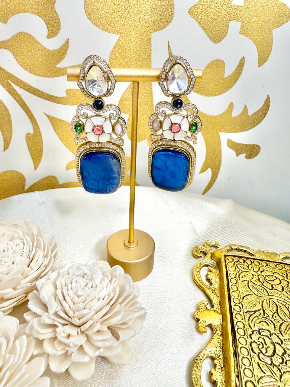 Kimaira floral danglers - Blue