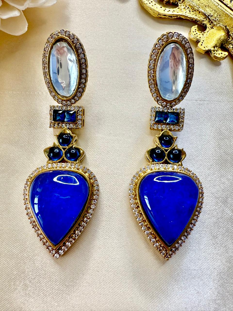 Serah drop danglers - Blue