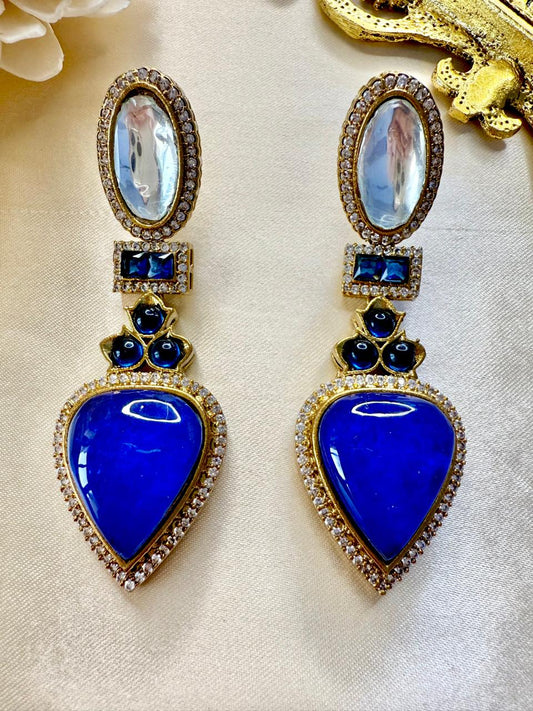 Serah drop danglers - Blue