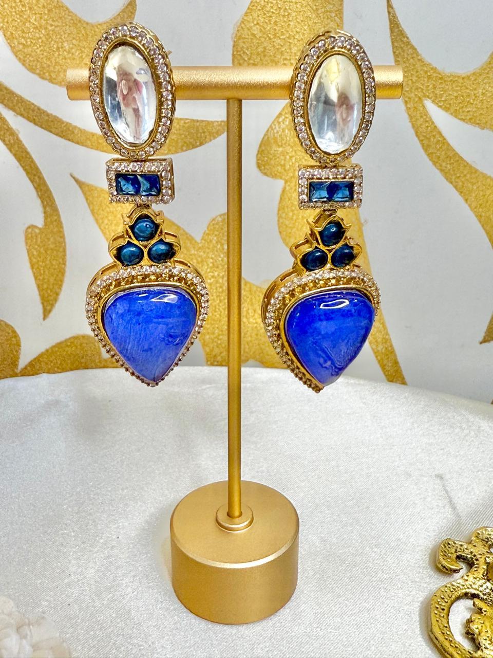 Serah drop danglers - Blue