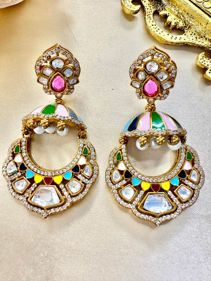 Amrapali jhumki danglers - Multicolor