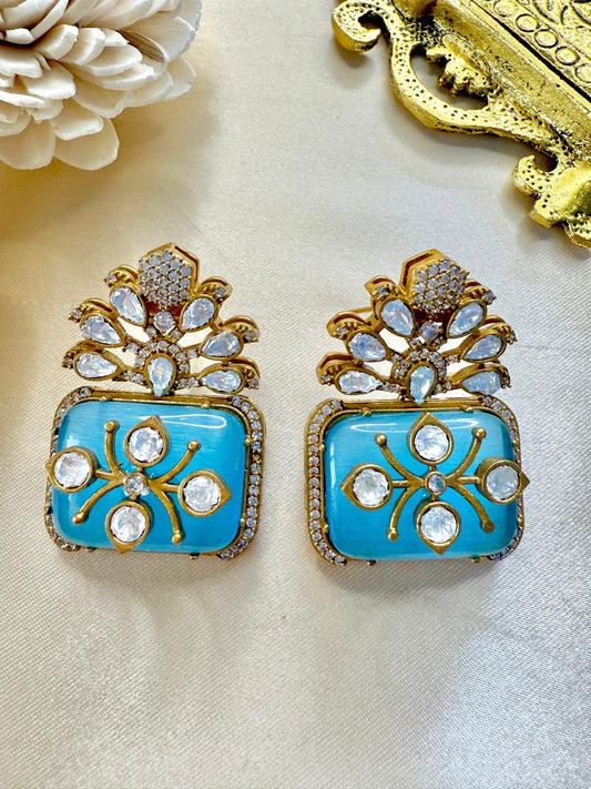 Chitra drop studs - Sky Blue