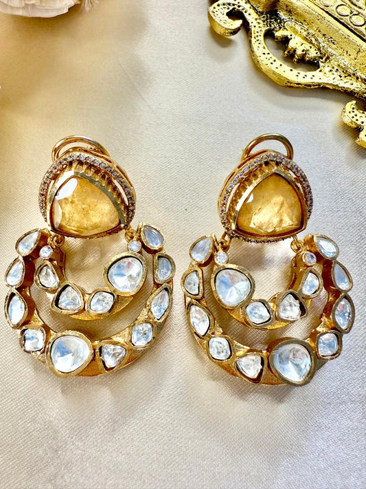 Adira stone Chaandbaali - Yellow