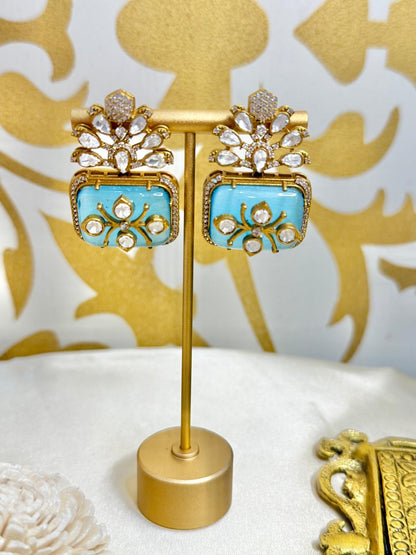 Chitra drop studs - Sky Blue