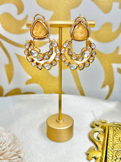 Adira stone Chaandbaali - Yellow