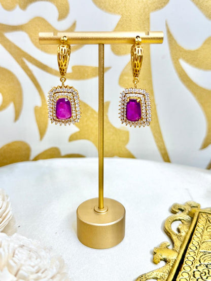 Saloni drop studs - Purple