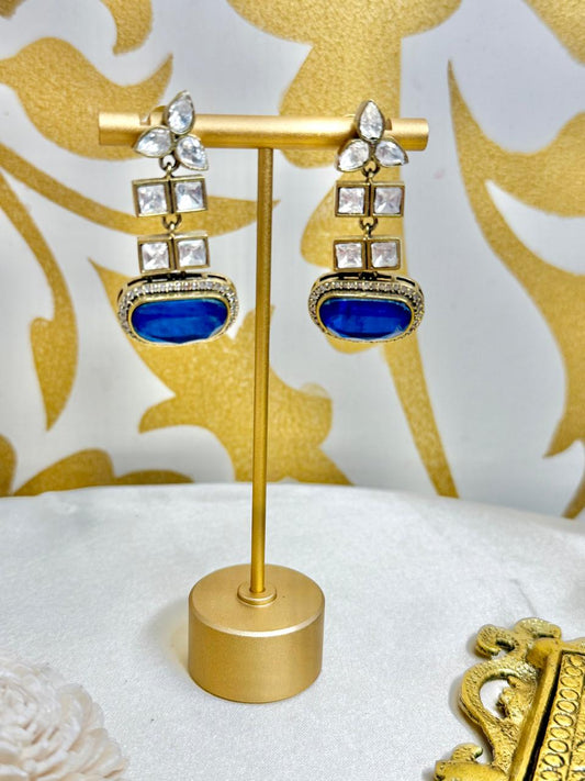 Maahi stone danglers - Blue
