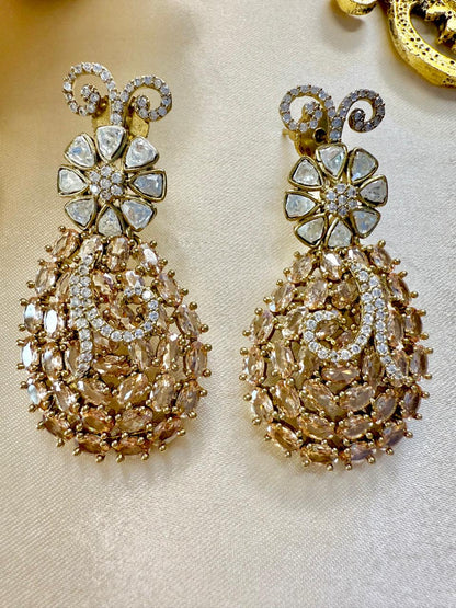 Ahaana studded danglers - Gold